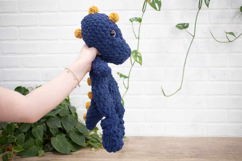 Dinosaur Lovey, Crochet Stuffed Animal, Dino Snuggler